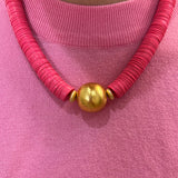 Anchor Beads Necklace in Pink