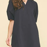 Navy Bell Sleeve Dress (P)