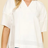 V-Neck Top in White