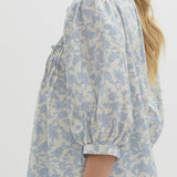 Light Blue Floral Pintuck Top (EO)