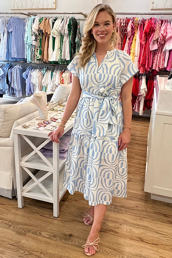 Sky Blue and Ivory Midi