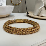 Thin Warrior Weave Bangle in Gold