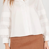 Poplin Collared Top