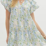 Sky Blue Ruffle Sleeve Dress (EO)