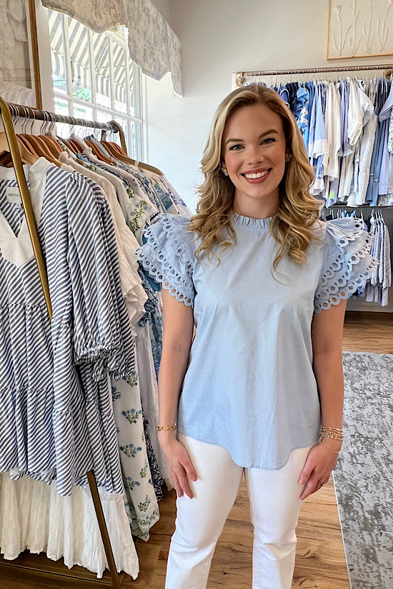 The Ginny Top in Sky Blue