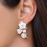 Vivian Drew Delicate Pearl Flower Studs