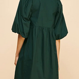 FINAL SALE: Hunter Green Dress with Collar