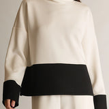 Ivory/Black Modal Elevated Sweatshirt Top