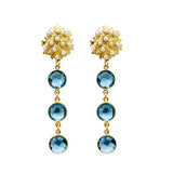 Jardin Hydrangea Blue Quartz Triple Earrings