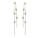 Gold and Crystal Minimalist Duster Earrings