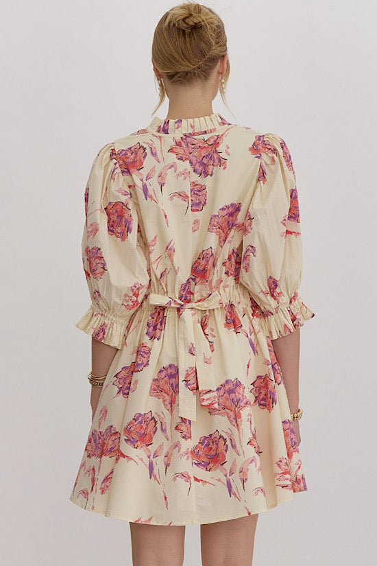 Ivory Floral Dress