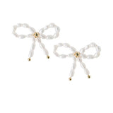 Petite Pearl Bow Earrings