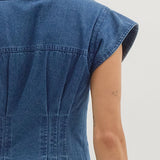 Denim Collared V-Neck Midi (E0)