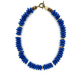 Anchor Beads Necklace in Cobalt Blue Saucer Beads