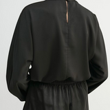 Satin Mock Neck Blouse