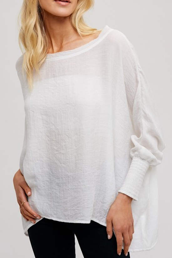 Raw Edge Top in White