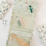 Provence Hanging Toiletry Bag with Green Pinstripe Liner