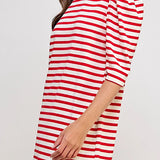 FINAL SALE: Red Striped Knit Dress