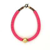 Anchor Beads Necklace in Pink